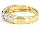 Moissanite 14k yellow gold over silver and platineve mens ring 1.13ctw DEW.