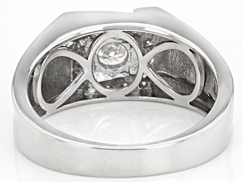 Moissanite platineve mens ring .86ctw DEW.