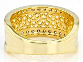 Moissanite 14k yellow gold over sterling silver mens ring 1.02ctw DEW.