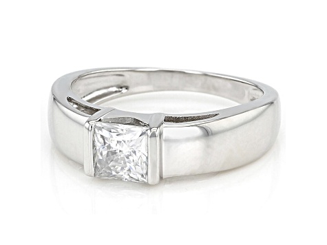 Moissanite platineve mens ring 1.30ct DEW.