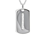 Moissanite Platineve Mens Dog Tag Pendant With Cable Chain 0.48ctw DEW.