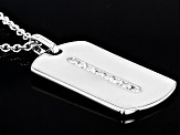 Moissanite Platineve Mens Dog Tag Pendant With Cable Chain 0.48ctw DEW.
