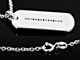 Moissanite Platineve Mens Dog Tag Pendant With Cable Chain 0.48ctw DEW.