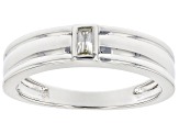 Moissanite platineve mens band ring .09ct DEW