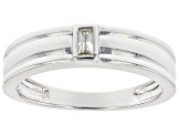 Moissanite platineve mens band ring .09ct DEW