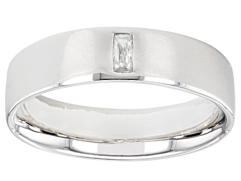 Moissanite platineve mens band ring .09ct DEW.