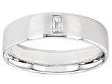 Moissanite platineve mens band ring .09ct DEW.