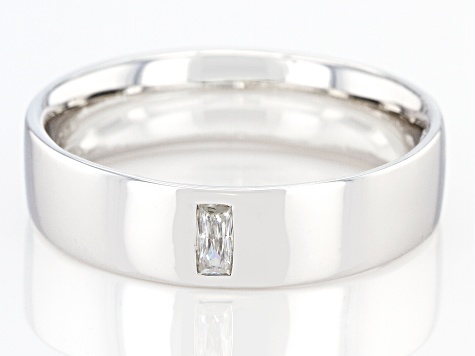Moissanite platineve mens band ring .09ct DEW.