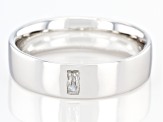 Moissanite platineve mens band ring .09ct DEW.