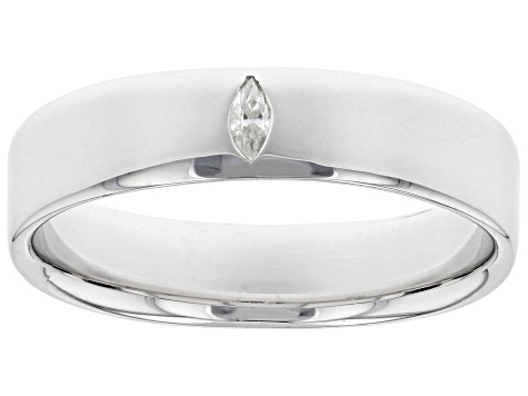 Moissanite platineve mens band ring .07ct DEW.