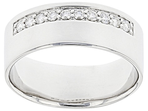 Moissanite platineve mens wide band ring .30ctw DEW.