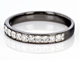 Moissanite black rhodium over sterling silver mens band ring .30ctw DEW.