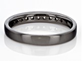 Moissanite black rhodium over sterling silver mens band ring .30ctw DEW.