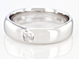 Moissanite platineve mens wide ring .33ct DEW.