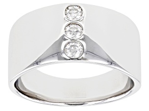 Moissanite platineve mens band ring .30ctw DEW.