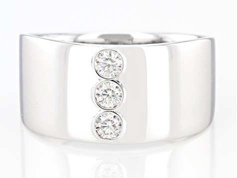 Moissanite platineve mens band ring .30ctw DEW.