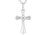 Moissanite Platineve Cross Pendant .37ct DEW