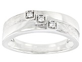 Moissanite platineve mens ring .09ctw DEW.