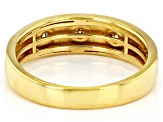 Moissanite 14k Yellow Gold Over Sterling Silver Mens Ring .18ctw DEW.