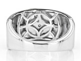 Moissanite platineve and black rhodium over sterling silver men's ring .18ctw DEW