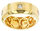 Moissanite 14k yellow gold over sterling silver mens ring .54ctw DEW