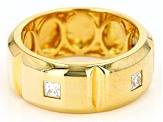 Moissanite 14k yellow gold over sterling silver mens ring .54ctw DEW