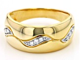 Moissanite 14k yellow gold over sterling silver mens ring .21ctw DEW