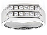 Moissanite Platineve Mens Ring 1.20ctw DEW.