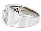 Moissanite Platineve Mens Ring 1.09ctw DEW.