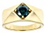 Green Moissanite 14k Yellow Gold Over Silver Mens Ring 1.20ct DEW.