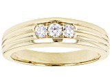 Moissanite 10k Yellow Gold Mens Ring .30ctw DEW.