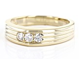 Moissanite 10k Yellow Gold Mens Ring .30ctw DEW.