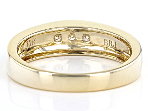 Moissanite 10k Yellow Gold Mens Ring .30ctw DEW.