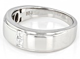 Moissanite platineve mens ring .32ctw DEW.