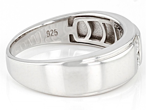 Moissanite platineve mens ring .32ctw DEW.