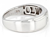 Moissanite platineve mens ring .32ctw DEW.