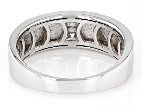 Moissanite platineve mens ring .32ctw DEW.