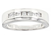 Moissanite platineve mens ring .70ctw DEW.