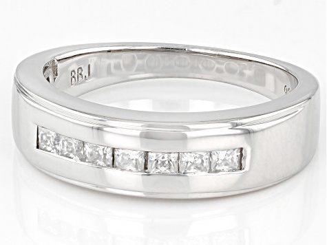 Moissanite platineve mens ring .70ctw DEW.