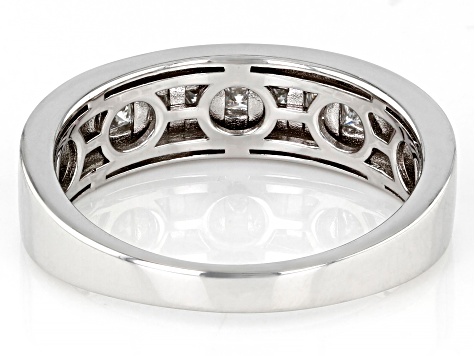 Moissanite platineve mens ring .70ctw DEW.
