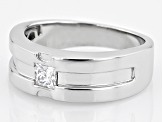 Moissanite platineve mens ring .37ctw DEW.