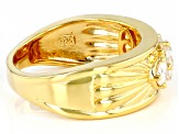 Moissanite 14k yellow gold over silver men's ring 1.26ctw DEW.