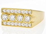 Moissanite 14k Yellow Gold Over Silver Mens Ring 3.24ctw DEW.