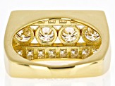 Moissanite 14k Yellow Gold Over Silver Mens Ring 3.24ctw DEW.