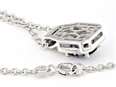 Blue And Colorless Moissanite Platineve Mens Pendant 3.84ctw DEW