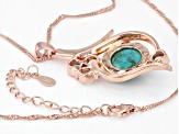 Composite Turquoise &  Sky Blue Topaz 18K Rose Gold Over Silver Pendant With 18" Chain 1.15ctw