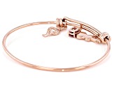 Lab Created Ruby 18K Rose Gold Over Silver Charm Bracelet 1.28ct
