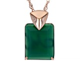 Green Onyx 18K Rose Gold Over Sterling Silver Pendant With 18" Chain