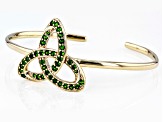 Chrome Diopside 18K Yellow Gold Over Silver Trinity Knot Cuff Bracelet 1.30ctw