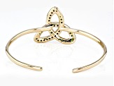 Chrome Diopside 18K Yellow Gold Over Silver Trinity Knot Cuff Bracelet 1.30ctw
